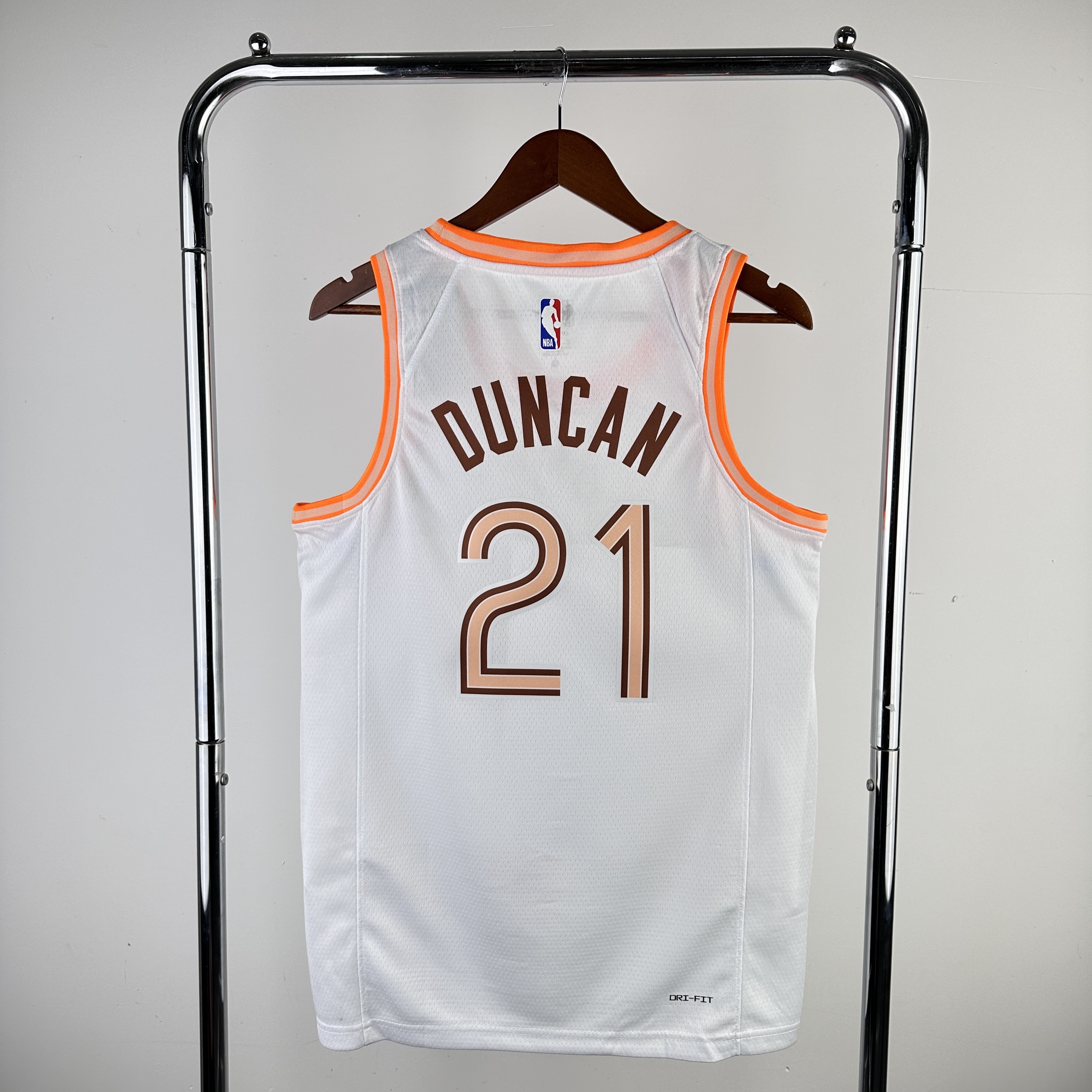 Men San Antonio Spurs #21 Duncan White City Edition Nike 2024 NBA Jersey